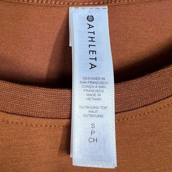 ATHLETA Burnt Orange Crewneck long sleeve knit t-shirt - Picture 3 of 8